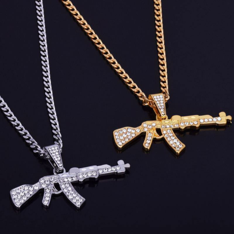 Hop Full Diamond Machine Gun personalisierte Halsketten