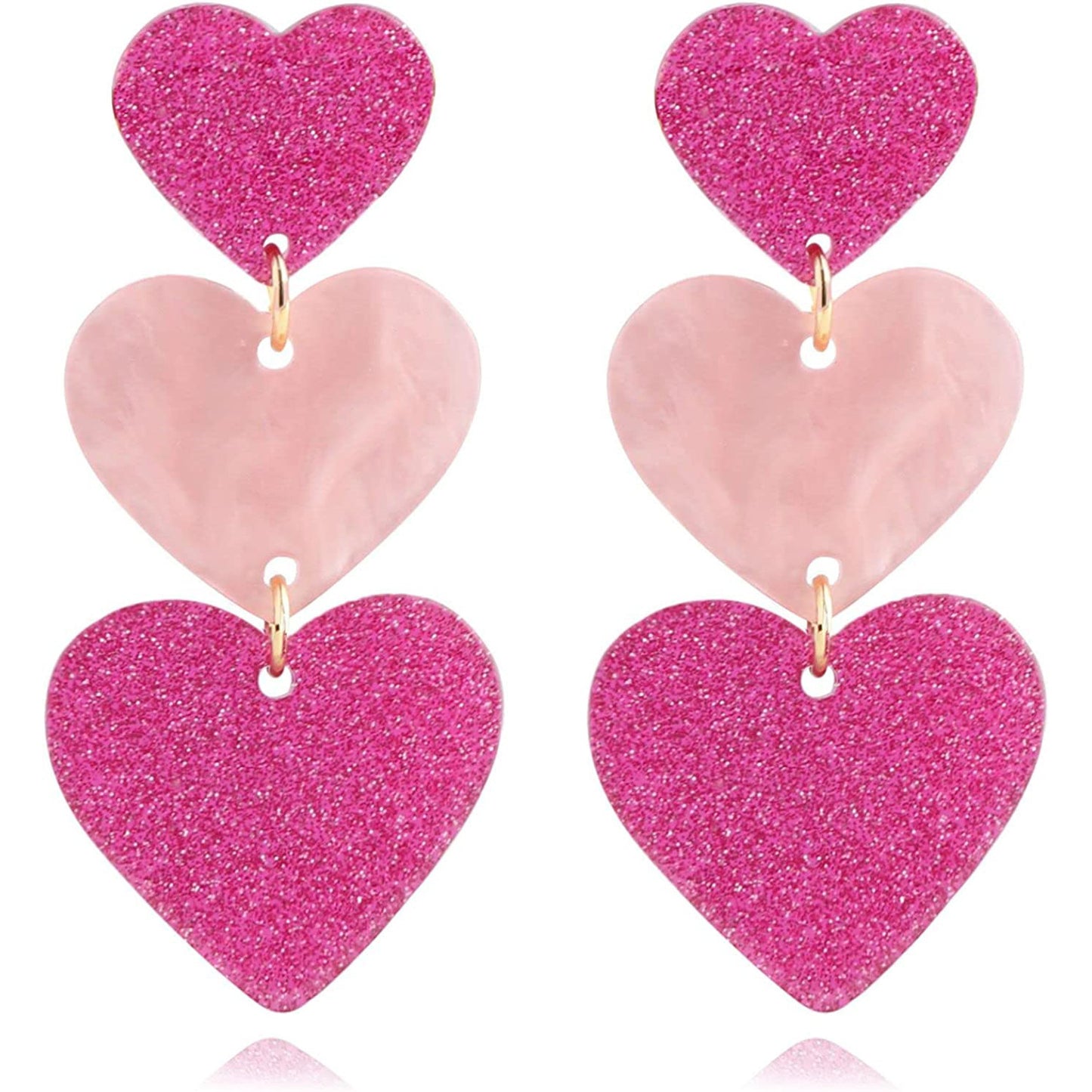 Boucles d'oreilles de niche en forme de cœur d'amour en acrylique pour la Saint-Valentin pour femmes