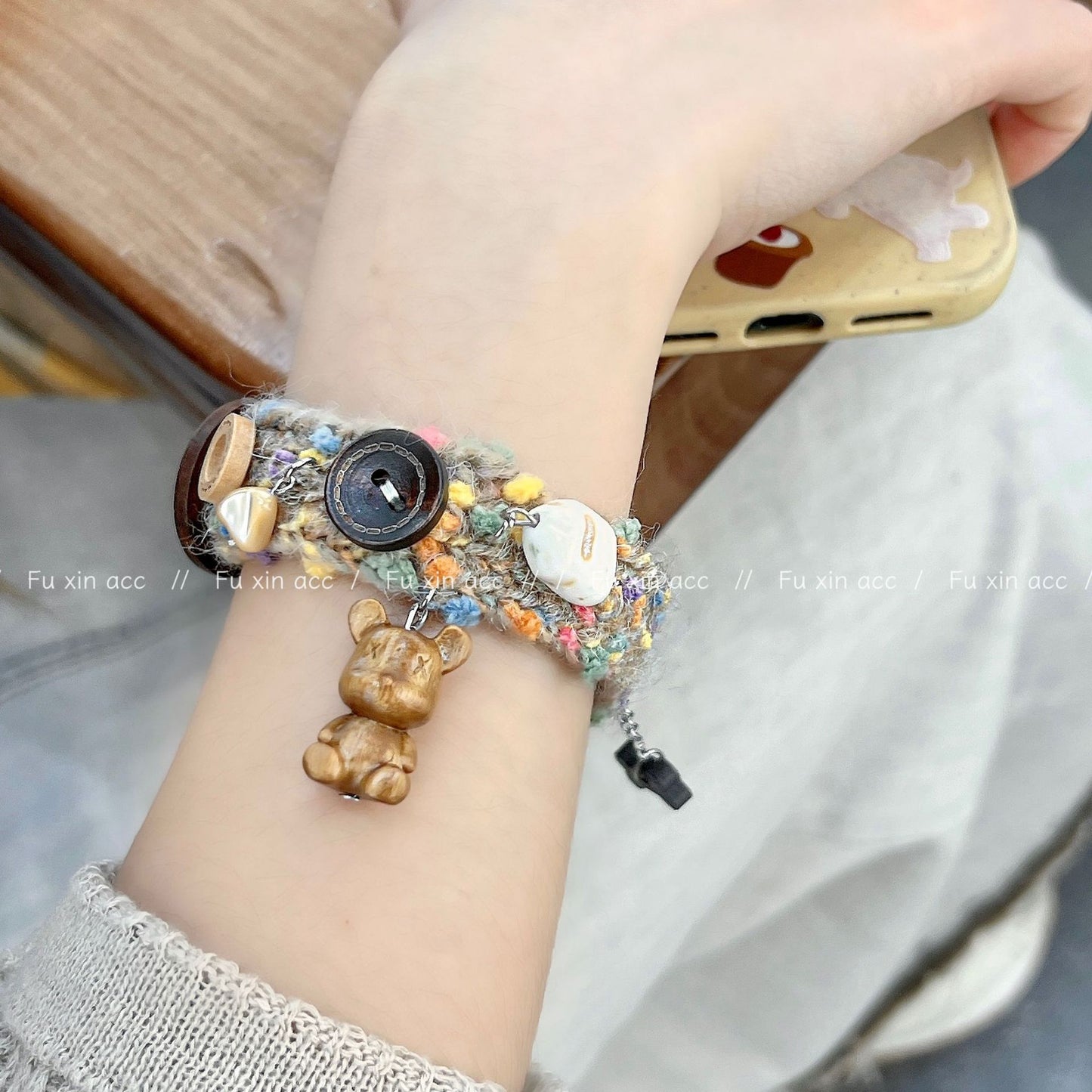 Wool Female Niche Cute Ebony Bear Bracelets