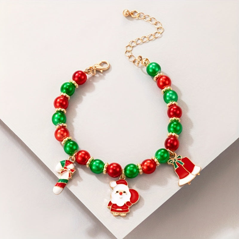 Creative Christmas Beaded Santa Claus Snowman Bracelet