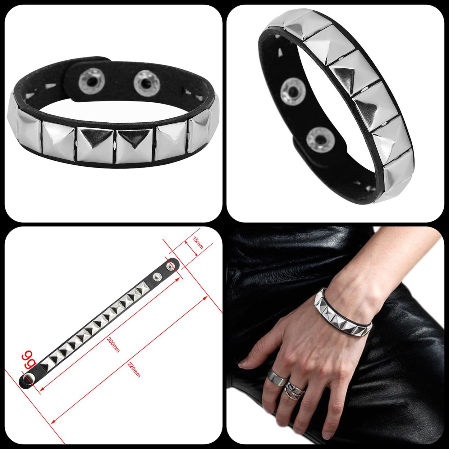 Men's Punk Chain Personality Hip Hop Rivet Bracelets