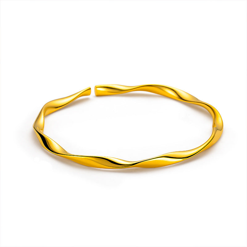 Strip Love Eternal Vietnam Placer Gold Open Bracelets