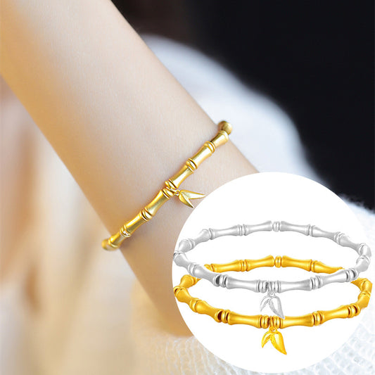 Style Bamboo Sterling Sier Ornament High-rise Female Bracelets