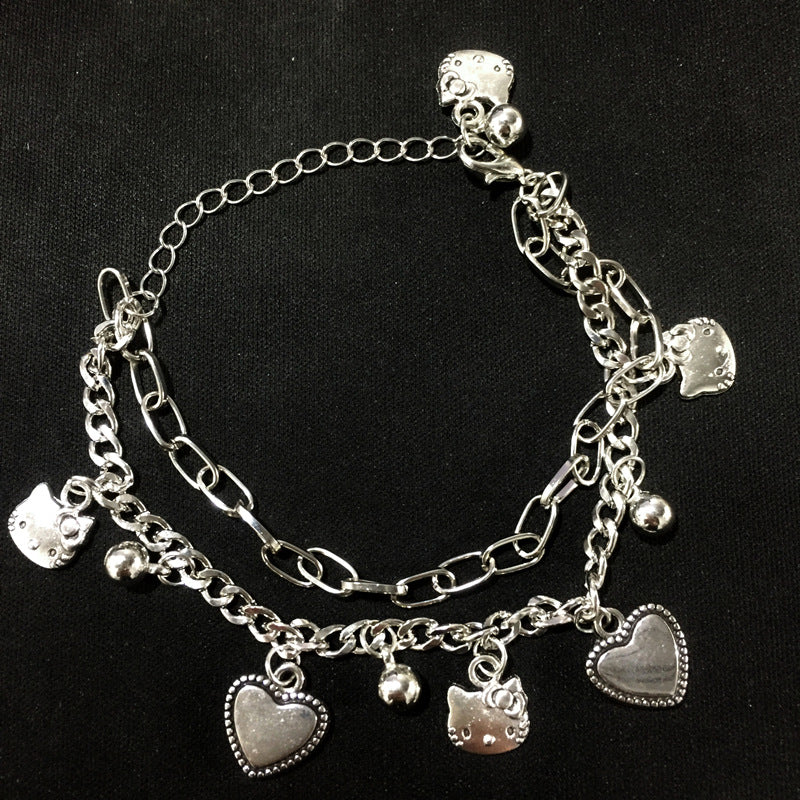 Chat Amour Chaud Doux Mignon Double Bracelets