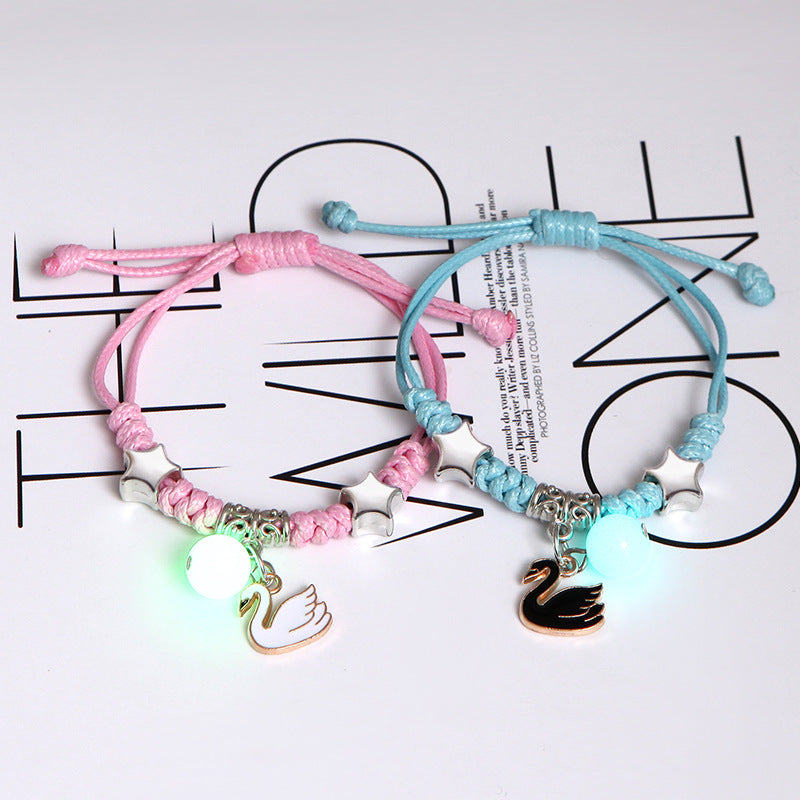 Deux bracelets de style coréen pour copines avec cœur mignon