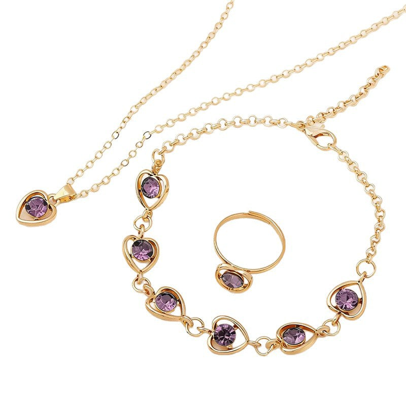 Drip Glazed Exquisite Simple Minority Fashion High-grade Clavicle Chain Elegant Jewelry Set