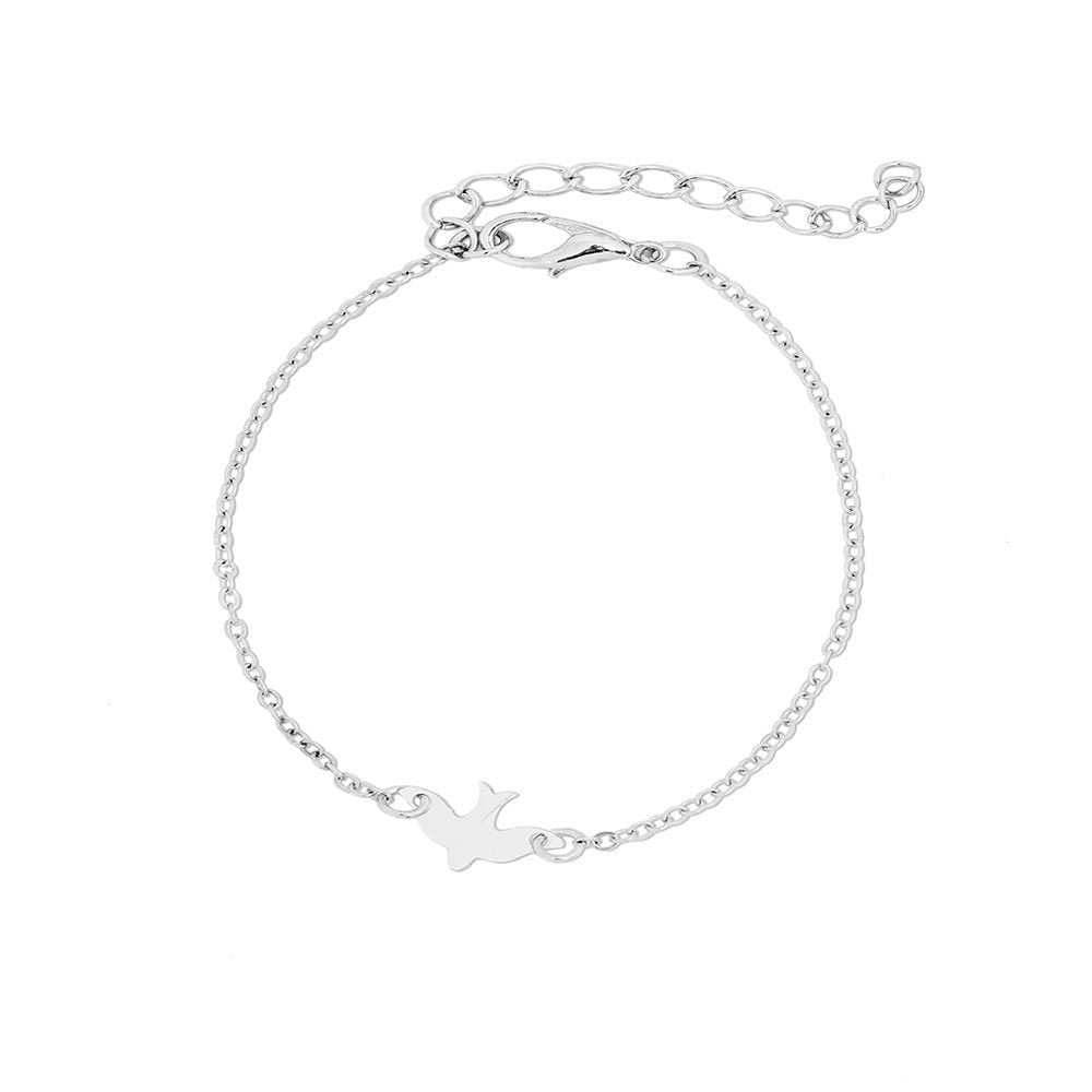 Damen-Armbänder mit Ornament, modisch, Metall, Friedenstaube, schlicht