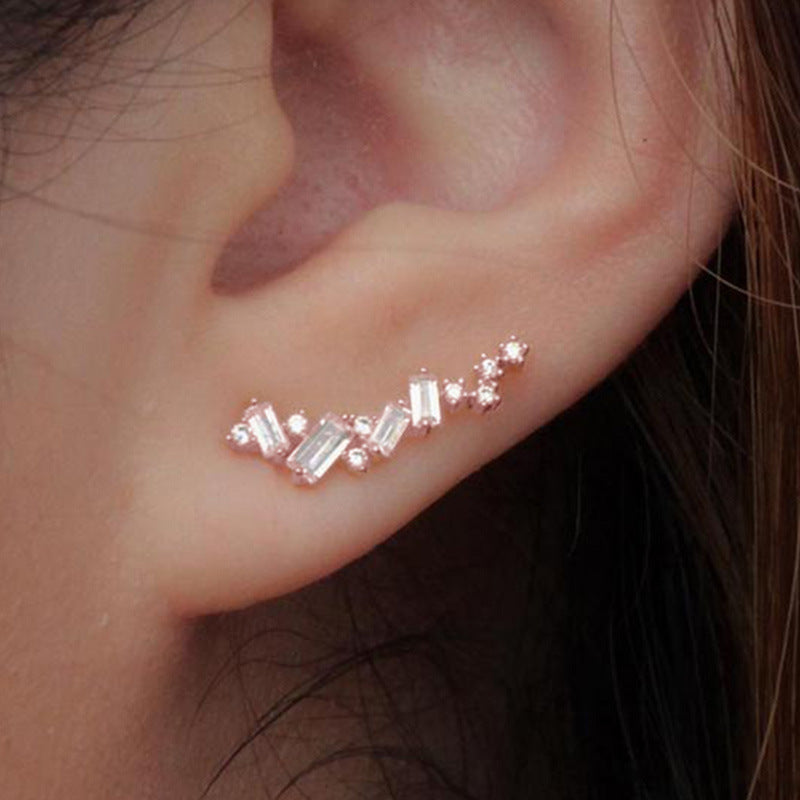 Women's Zircon Super Flash For Temperament Wild Simple Earrings