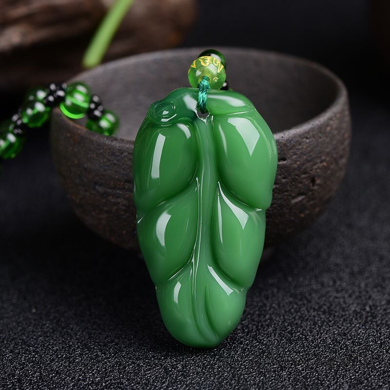 Green Jade Goddess Buddha Hand Maitreya Sweater Chain Safety Buckle Necklaces