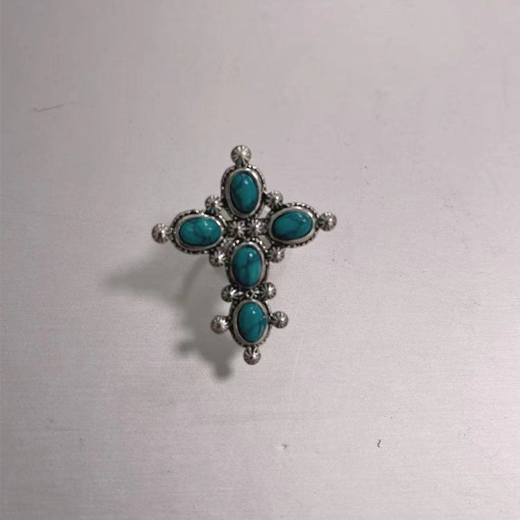 Bagues de fiançailles de mariage turquoise pour femmes, hommes et vintage