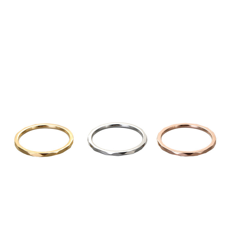 Women's Stainless Steel Geometric Simple Very Fine Rings