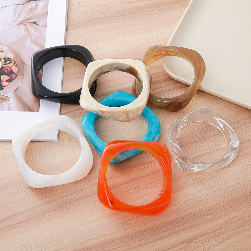 Women's Retro Irregular Blooming Round Wide Surface Bracelets