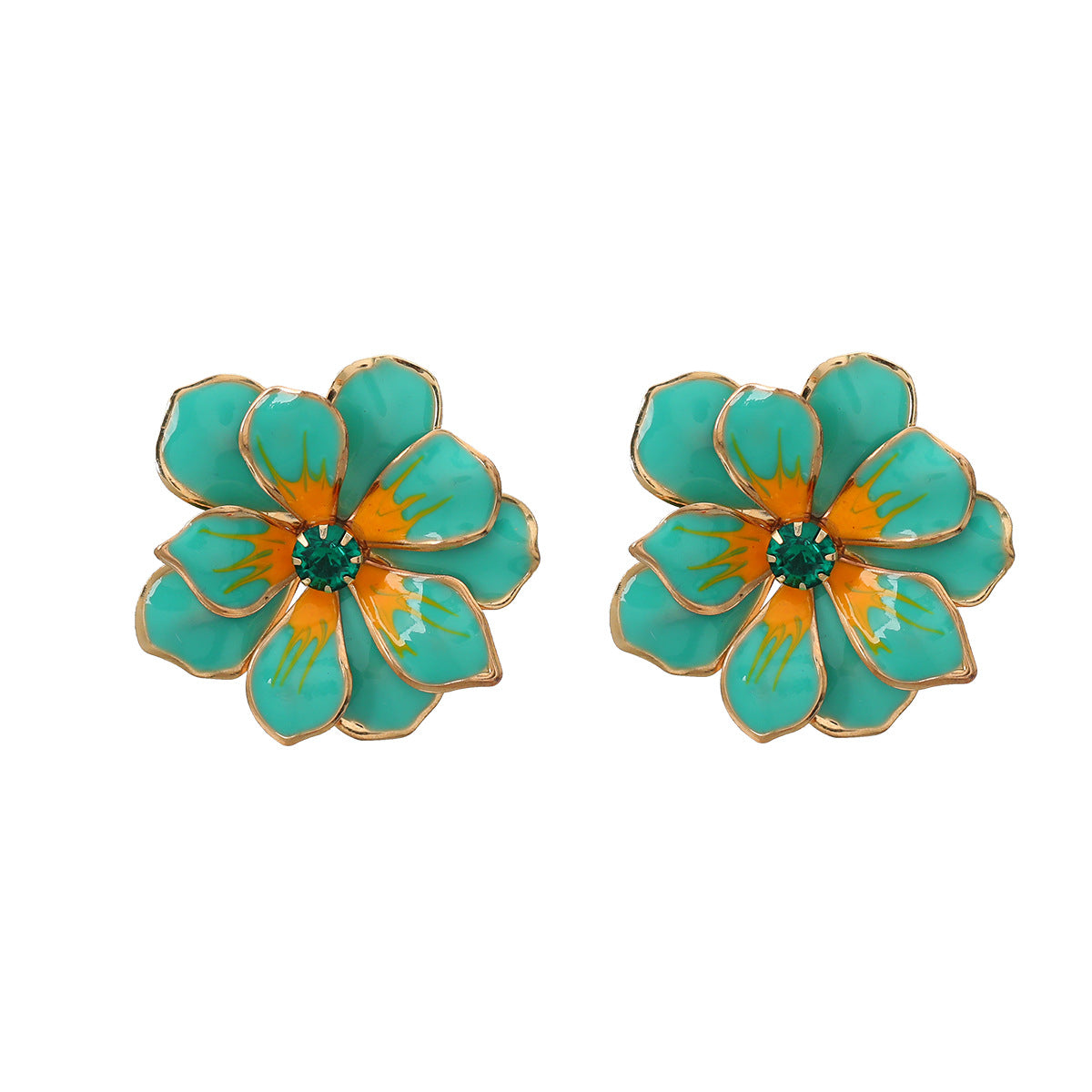 Summer Enamel Flower Female Elegant Graceful Rings