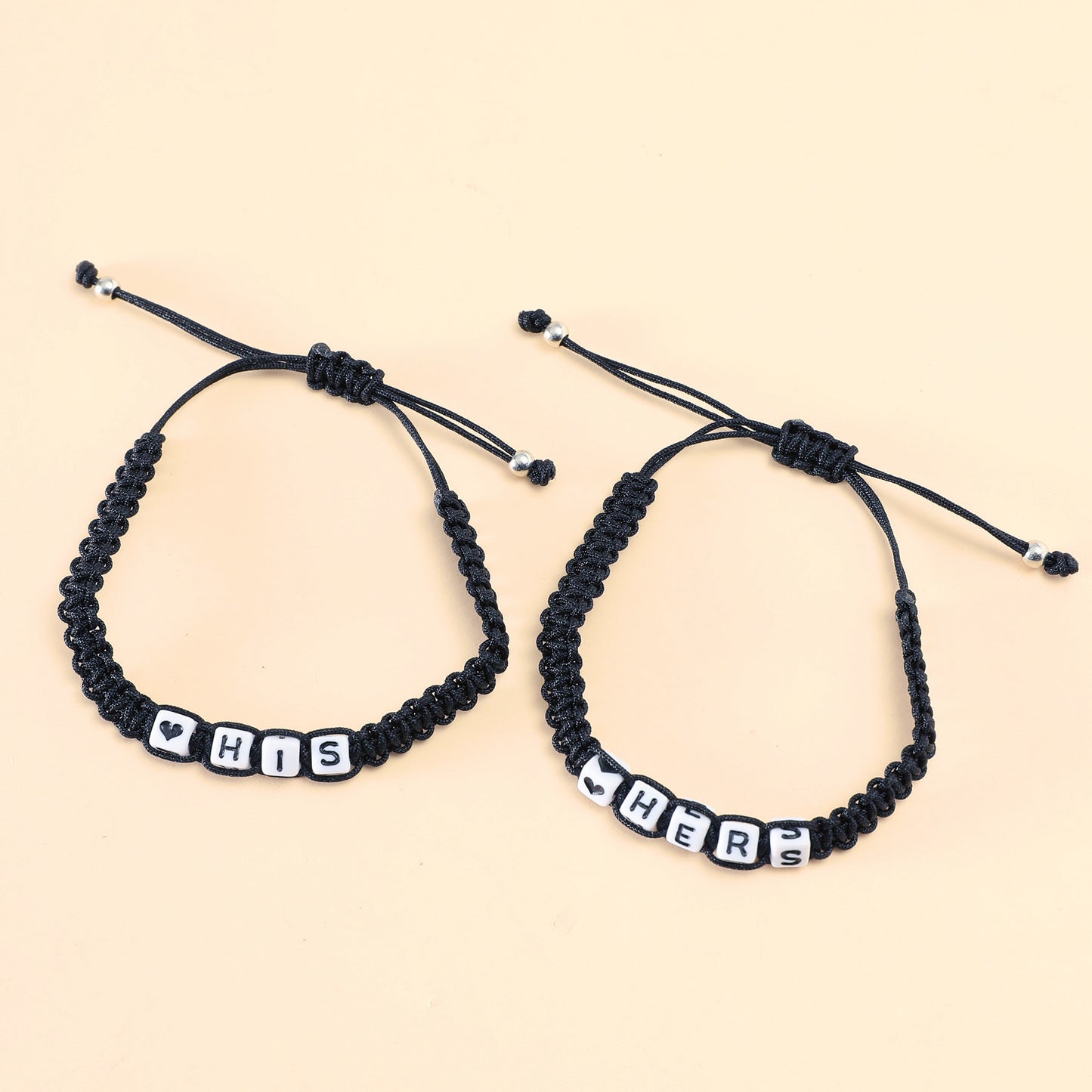 Women's Fashion Letter Love Flat Knot Hand-woven Bracelets