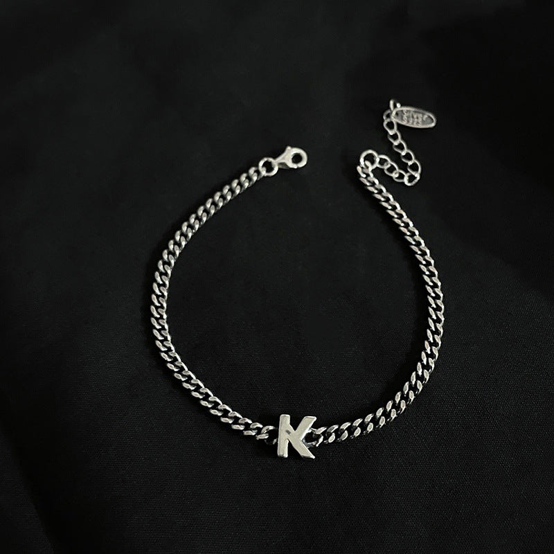 Bracelets d'intérêt spécial avec lettres anglaises en argent Sterling de Style coréen pour femmes