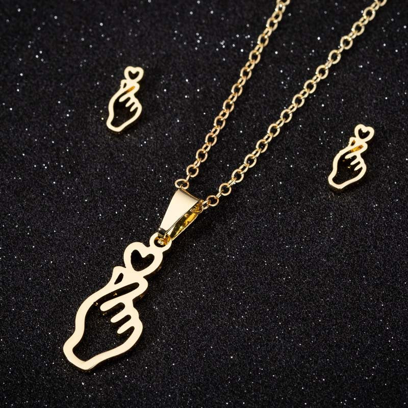 Animal Three-piece Fashion Geometry Pattern Gesture Necklaces