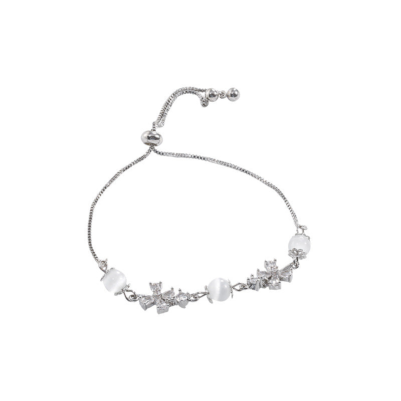 Style fleur femme lumière luxe minorité conception bracelets coulissants