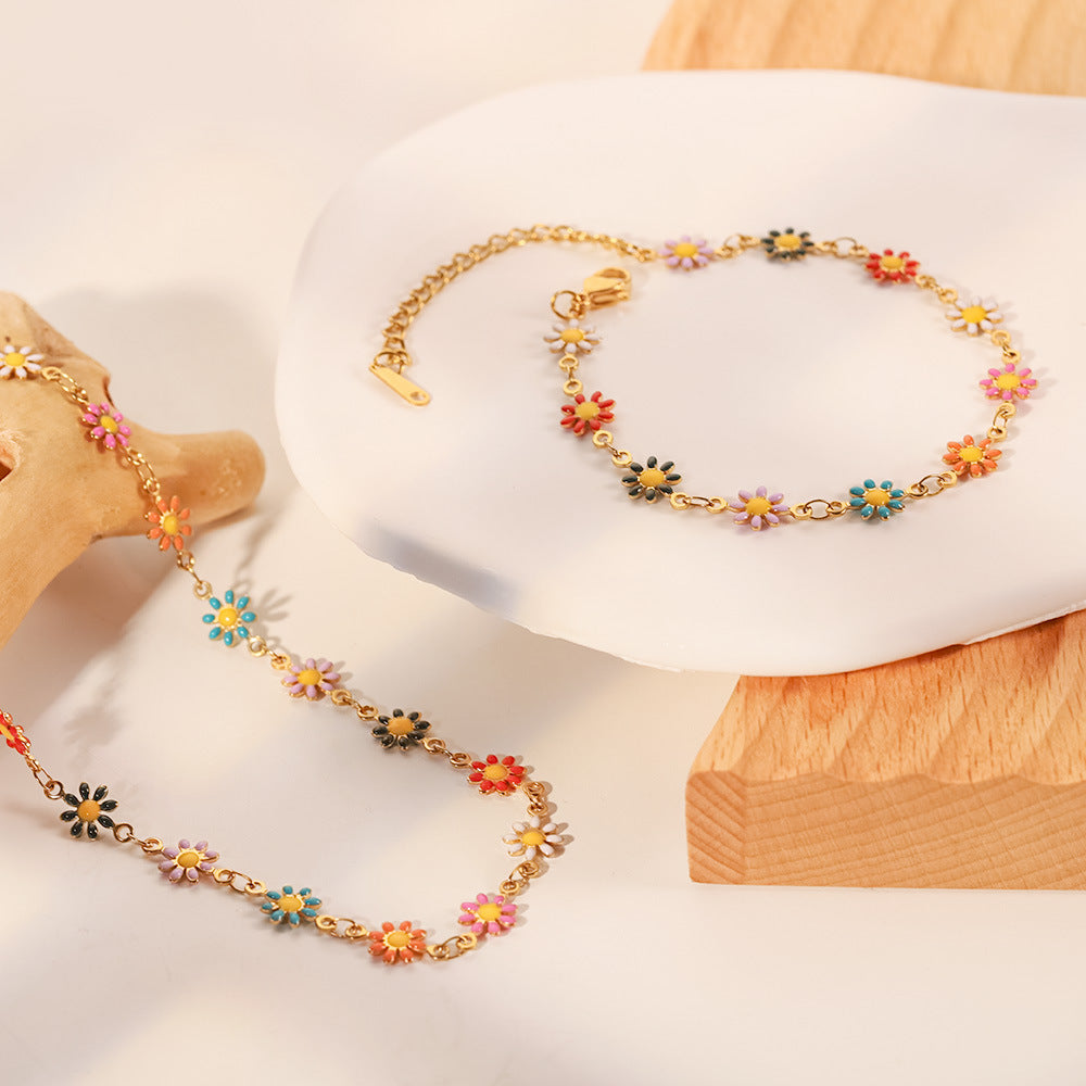 Little Daisy Chain Stainless Steel Fashionable Creative Bracelets