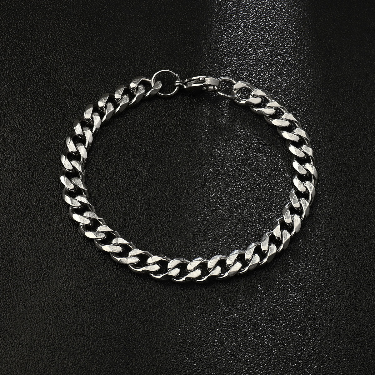 Women's & Men's Steel Hip Hop Cuban Link Chain Six-sided Grinding High Street Bracelet