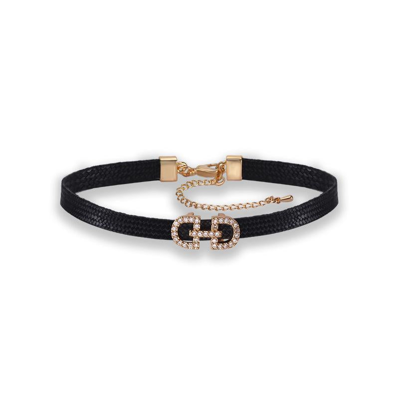 Women's Black Rope Fresh Clavicle Chain Short Neckband Collar Necklace
