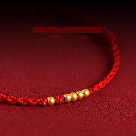 Bracelets d'amour tissés à la main en or alluvial de style ancien en corde