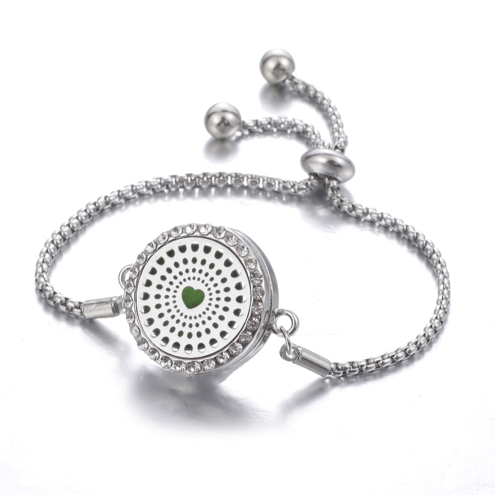 Steel Hollow Oil Lucky Tree Open Box Bracelet