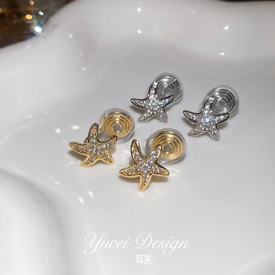 Real Gold Electroplated Zircon Bone Female Niche Ear Clip
