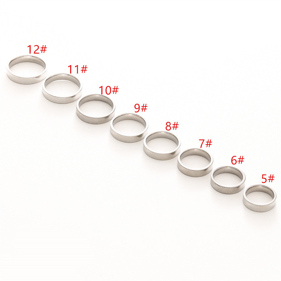 Women's & Men's Titanium Steel Glossy Can Carve Writing Couple Simple Commuter Cold Rings