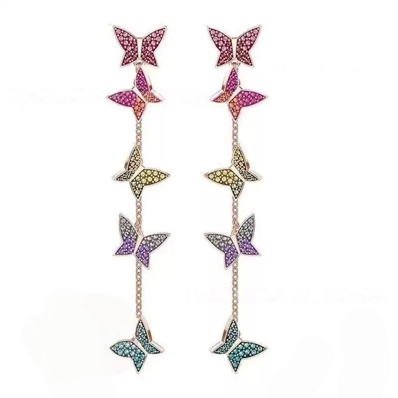 Austrian Crystal Gradient Color Thick Gold Bracelets