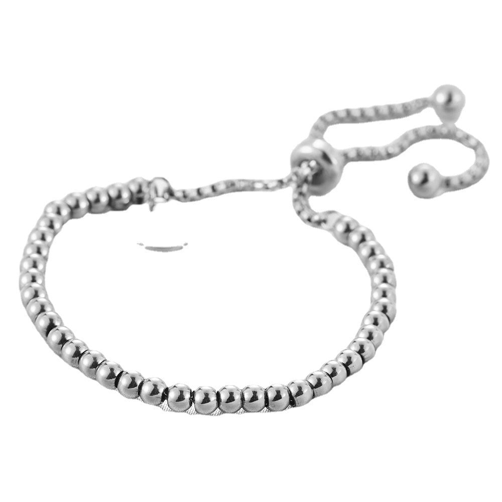 Steel Simple Stylish Round Tag Adjustable Bracelets