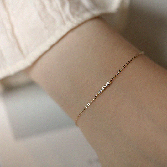 Bracelets brillants fins en argent pour femmes, bâton unique