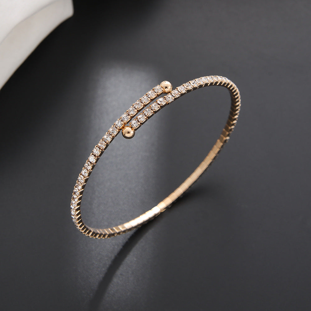 Women's Steel Wire Elastic Fashion Simple Rhinestone Bracelet