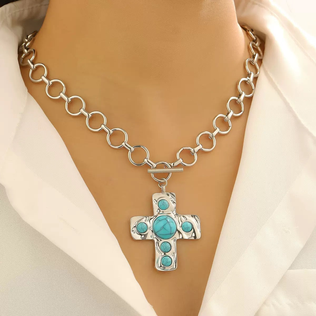 Creative Exaggerated Personalized Cross Geometric Metal Earrings