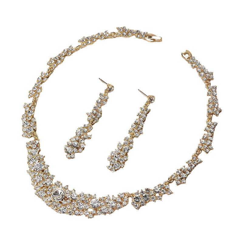 Korean Bridal Two-piece Wedding Dress Party Jewelry Set