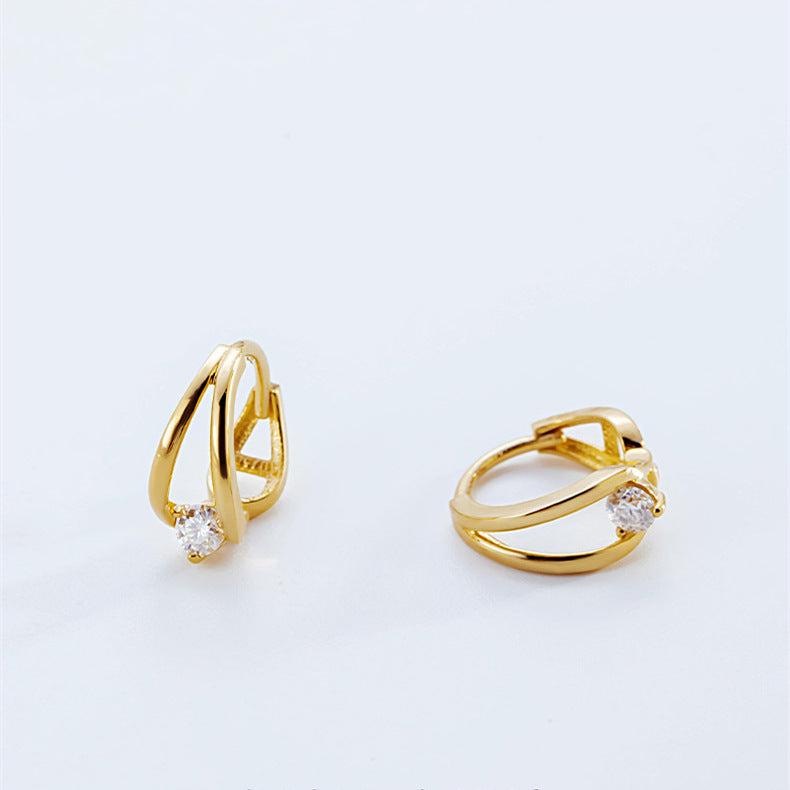 Sier Plated Zircon Personalized Minority Commute Minimalist Rings