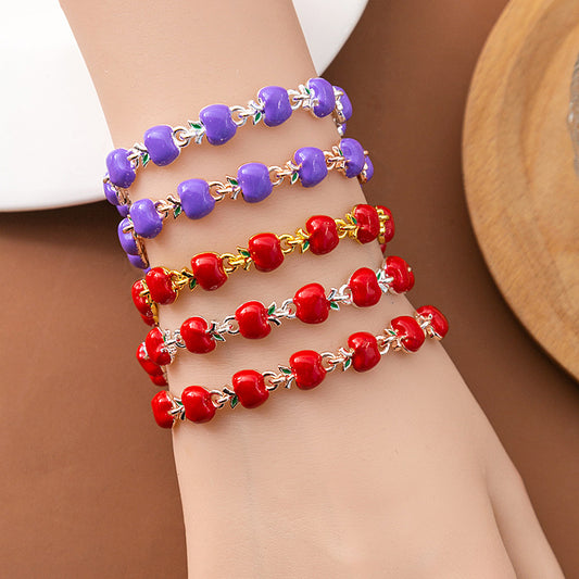 Fruit Apple Creative Personality Drop Oil Bracelets