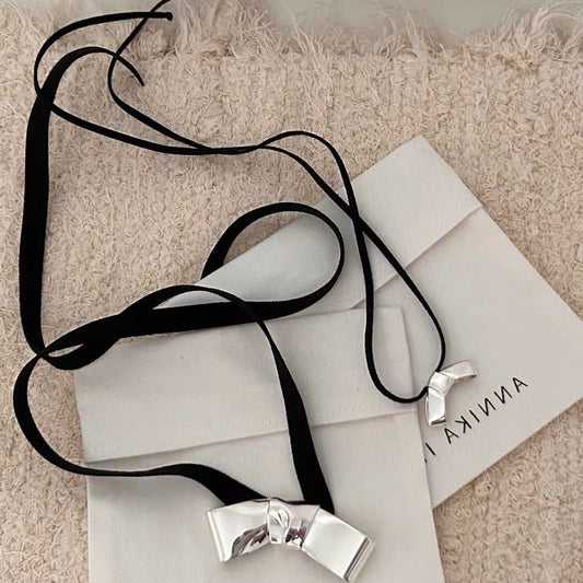 Metal Big Bow Sweet Retro Elegant Necklaces