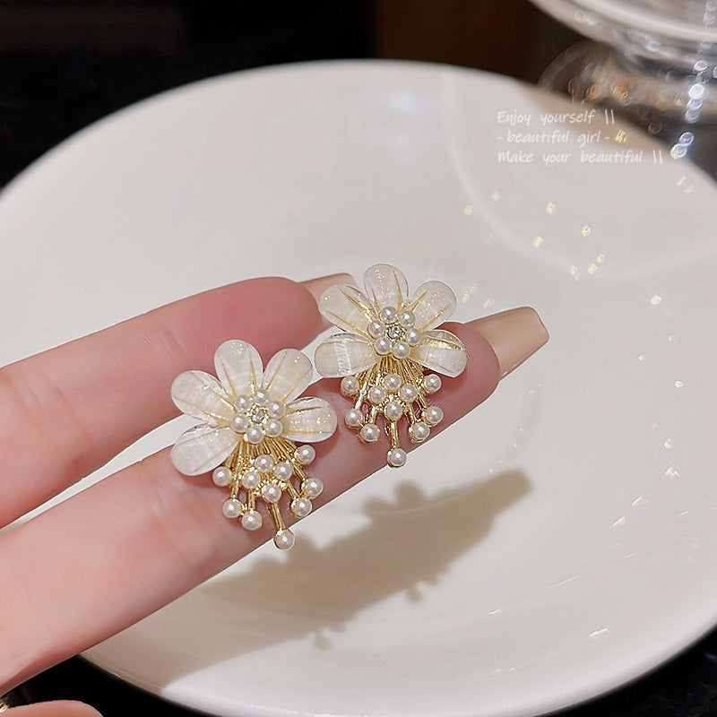Women's Vacation Style Super Fairy Sweet Flower Seaside Colorful Little Wild Earrings