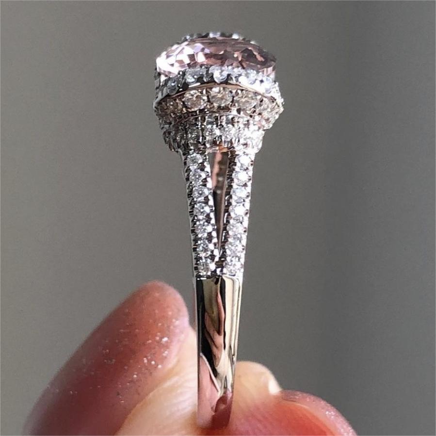 Women's Pink Diamond Sier Fashion Zircon Ornament Popular Rings