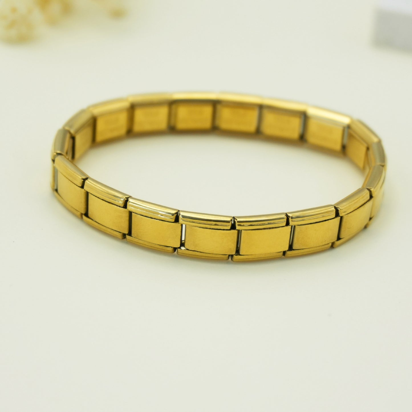 Module Square Elastic Stitching Titanium Steel Strap Bracelet