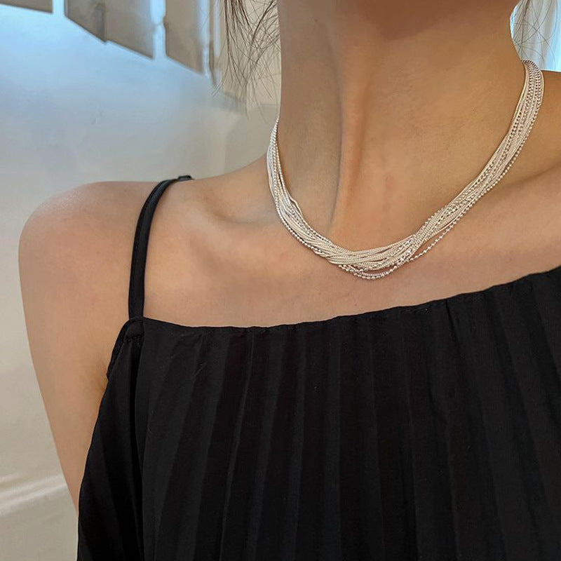 Clavicle Fashionable Temperamental High-grade Female Wave Necklaces