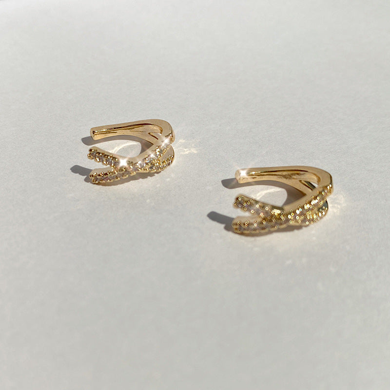 Korean Style Micro Inlaid Zircon Exquisite Super Fairy Ear Clip