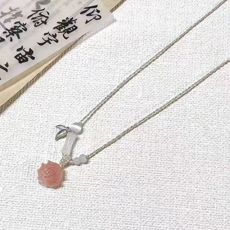 Sweet Exquisite Versatile Woven Flower Butterfly Clavicle Chain Premium Simple Necklaces