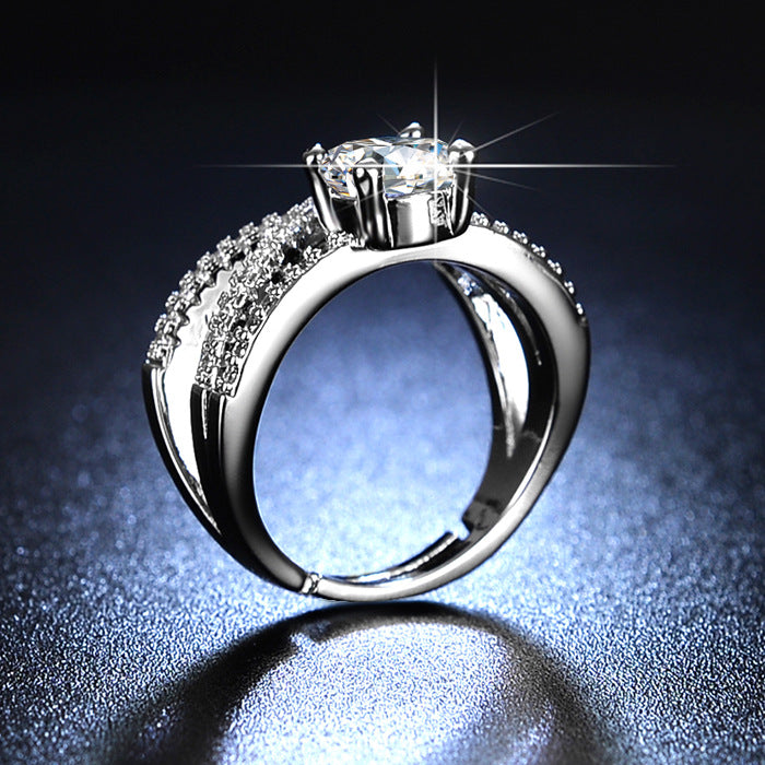 Cross Winding Karat Imitation Moissanite Simulation Rings