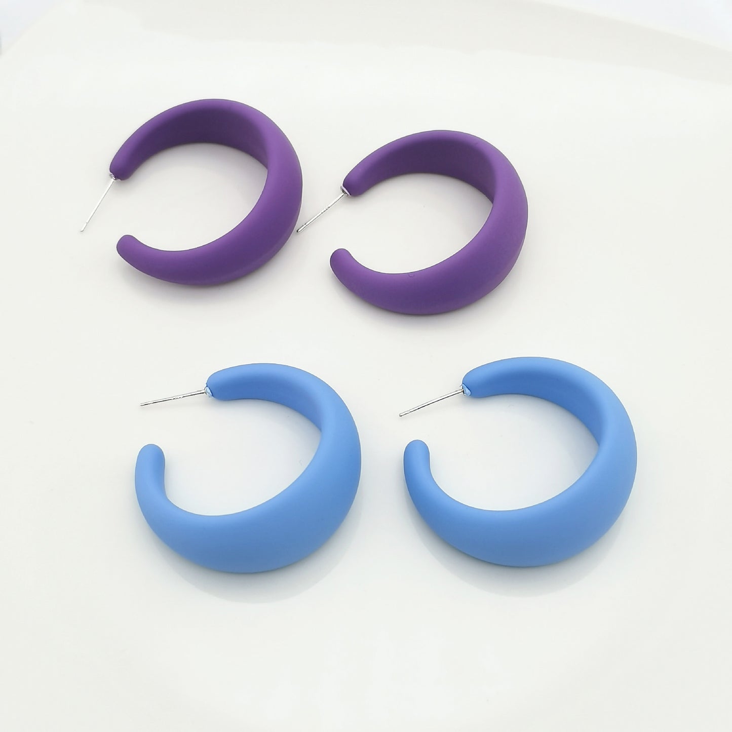 Needle Color Resin Circle Candy Shaped Fluorescent Cute Personality Stud Earrings