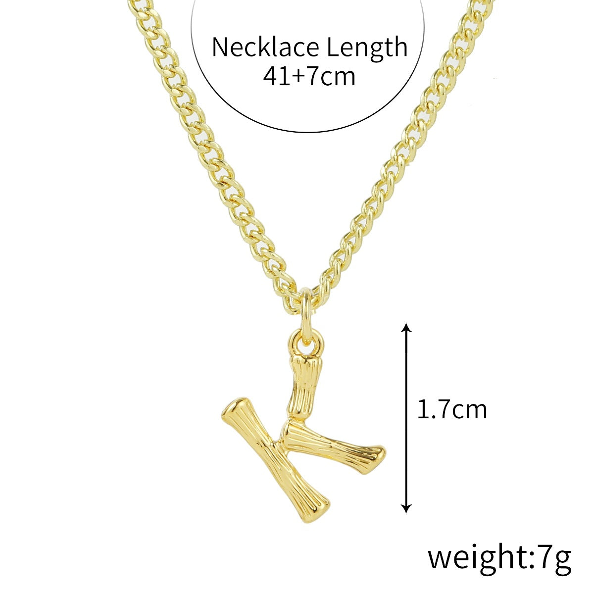 Women's Style Ornament Bamboo Letter Pendant Clavicle Necklaces