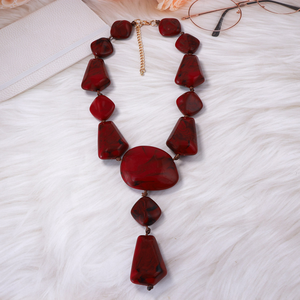 Retro Trendy Resin Beaded Temperament Wild Earrings