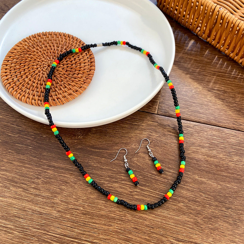Ethnic Style Bead Combination Bohemian Personality Color Beaded Jewelry Set