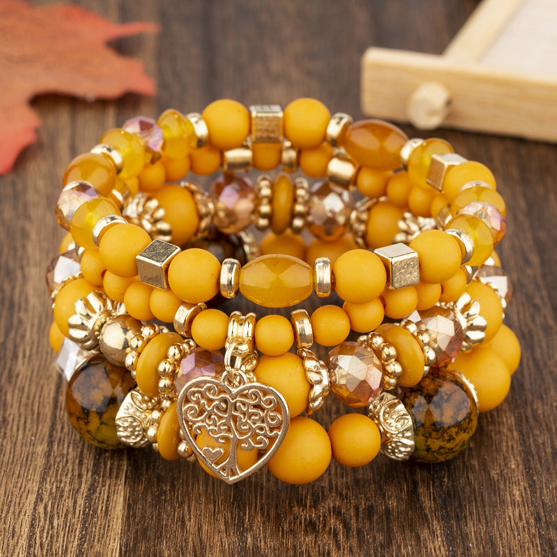 Fashion Bohemian Ethnic Style Crystal Peach Bracelets