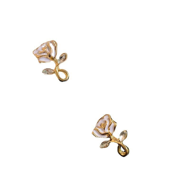 Women's Drop Oil Rose For Trendy Sweet Earrings